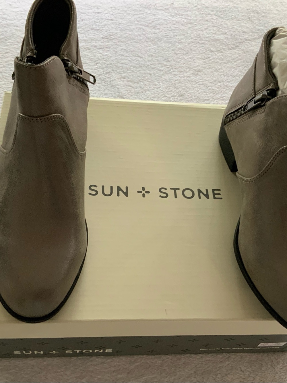 Sun + Stone adelineep pewter silver  Ankle Booties size 5m retail $69.sku 3061